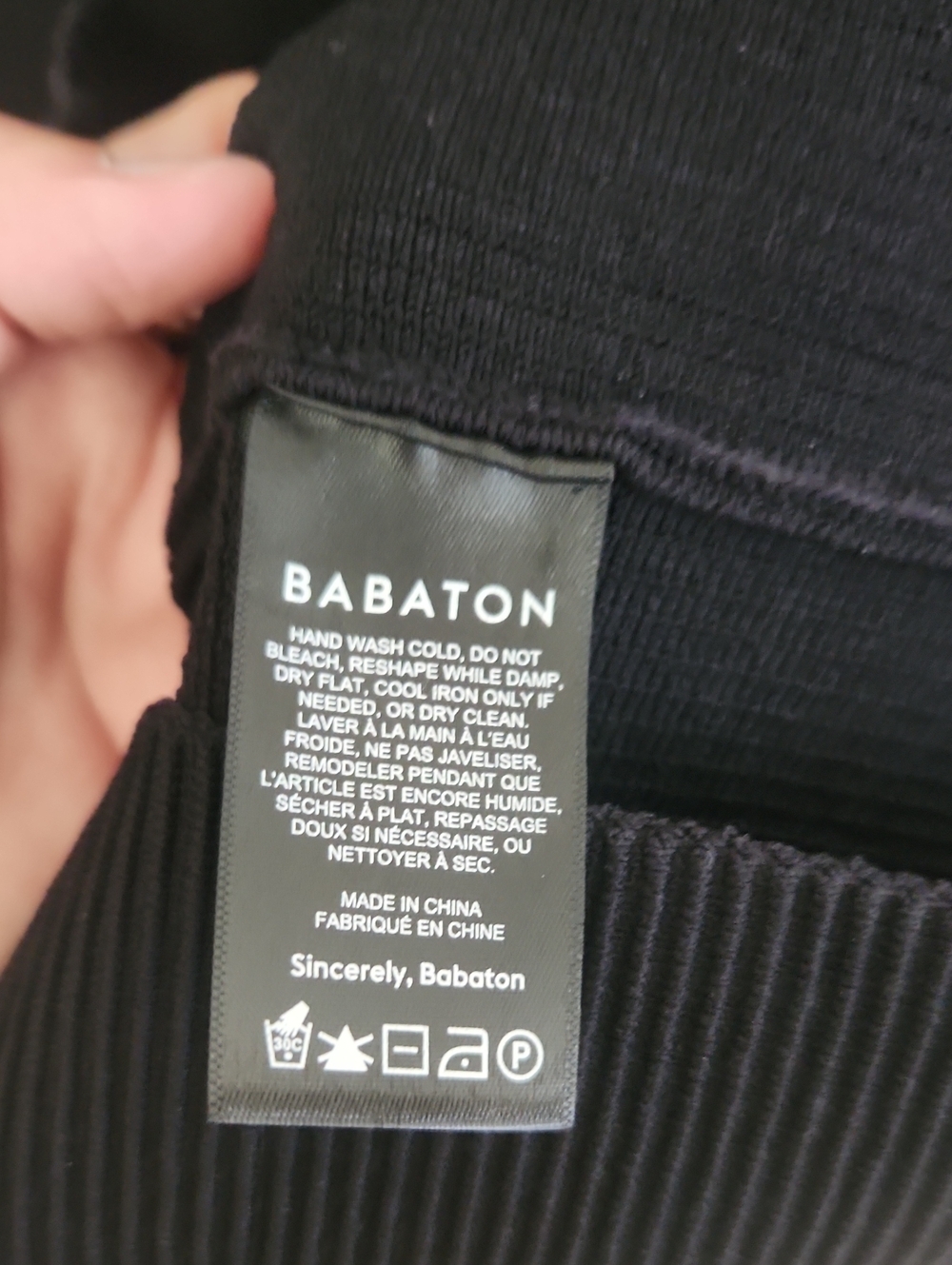 Babaton Aritzia Criss Cross Neck Ribbed Black Mini Dress Small - Picture 8 of 8